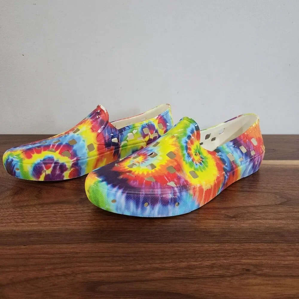 Vans Shoes Mens 11 Multicolor UA Slip-On TRK Tie-Dye Colorful Hippie VN0A5HF8TIE